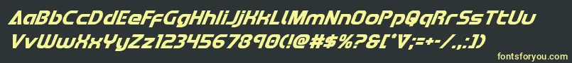 Redlinesuperital Font – Yellow Fonts on Black Background