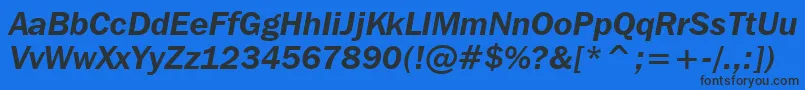 FranklinGothicItcDemiItalicBt Font – Black Fonts on Blue Background