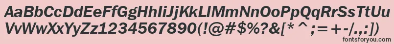 FranklinGothicItcDemiItalicBt Font – Black Fonts on Pink Background
