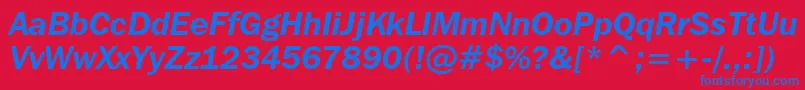 FranklinGothicItcDemiItalicBt Font – Blue Fonts on Red Background