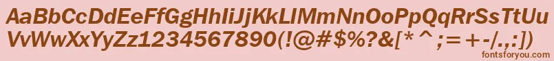 Шрифт FranklinGothicItcDemiItalicBt – коричневые шрифты на розовом фоне