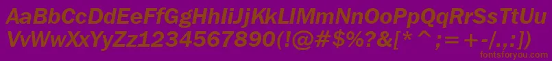 FranklinGothicItcDemiItalicBt Font – Brown Fonts on Purple Background