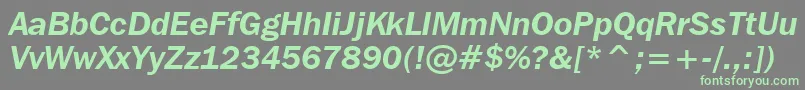 FranklinGothicItcDemiItalicBt Font – Green Fonts on Gray Background