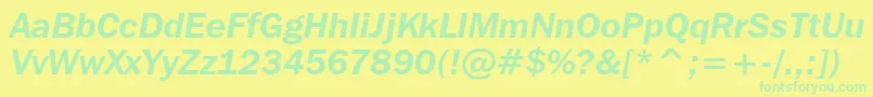 FranklinGothicItcDemiItalicBt Font – Green Fonts on Yellow Background