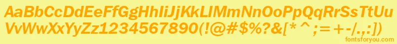 FranklinGothicItcDemiItalicBt Font – Orange Fonts on Yellow Background