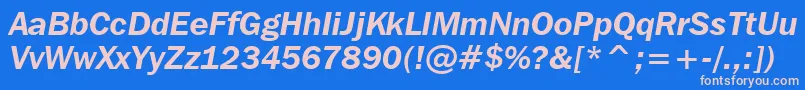 FranklinGothicItcDemiItalicBt Font – Pink Fonts on Blue Background