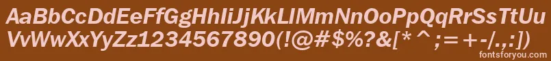 FranklinGothicItcDemiItalicBt Font – Pink Fonts on Brown Background