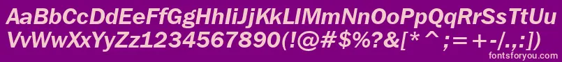 FranklinGothicItcDemiItalicBt Font – Pink Fonts on Purple Background