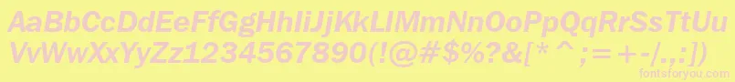 FranklinGothicItcDemiItalicBt Font – Pink Fonts on Yellow Background