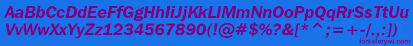 FranklinGothicItcDemiItalicBt Font – Purple Fonts on Blue Background