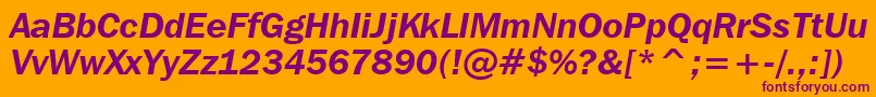 FranklinGothicItcDemiItalicBt Font – Purple Fonts on Orange Background
