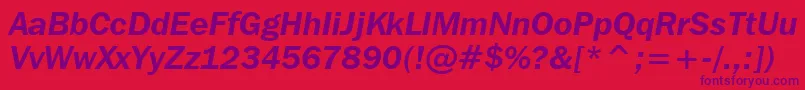 FranklinGothicItcDemiItalicBt Font – Purple Fonts on Red Background