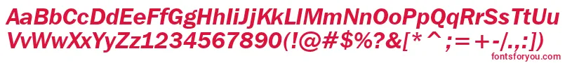 FranklinGothicItcDemiItalicBt Font – Red Fonts on White Background