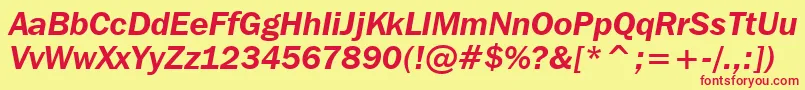 Подробнее о шрифте FranklinGothicItcDemiItalicBt Шрифт FranklinGothicItcDemiItalicBt – красные шрифты на жёлтом фоне