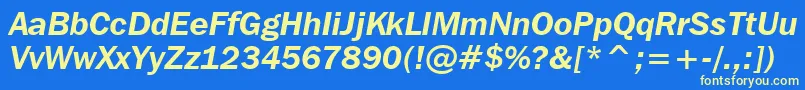 FranklinGothicItcDemiItalicBt Font – Yellow Fonts on Blue Background