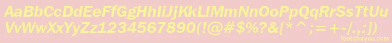 FranklinGothicItcDemiItalicBt Font – Yellow Fonts on Pink Background