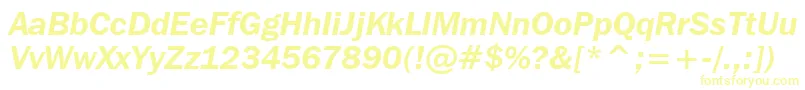 FranklinGothicItcDemiItalicBt Font – Yellow Fonts on White Background