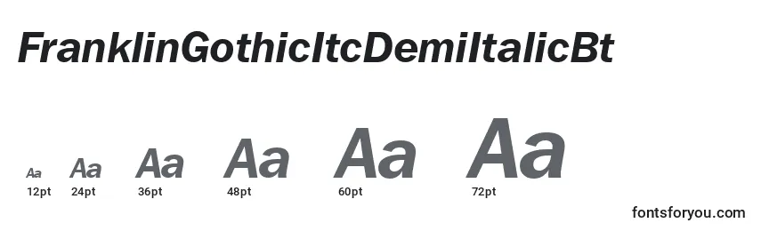 FranklinGothicItcDemiItalicBt Font Sizes
