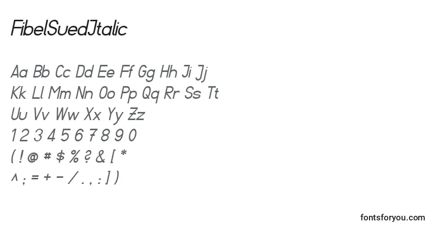 Fuente FibelSuedItalic - alfabeto, números, caracteres especiales