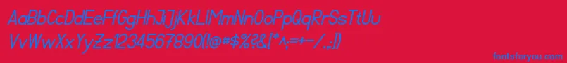FibelSuedItalic Font – Blue Fonts on Red Background