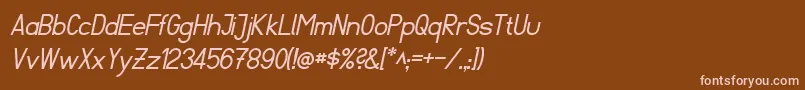 フォントFibelSuedItalic – 茶色の背景にピンクのフォント