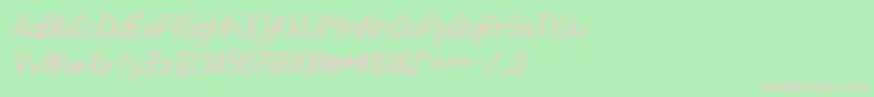 FibelSuedItalic Font – Pink Fonts on Green Background
