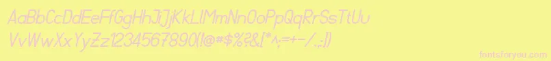 FibelSuedItalic Font – Pink Fonts on Yellow Background