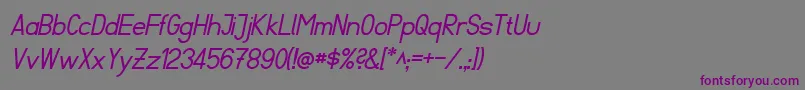 Шрифт FibelSuedItalic – фиолетовые шрифты на сером фоне