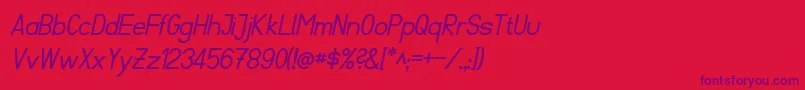 FibelSuedItalic Font – Purple Fonts on Red Background