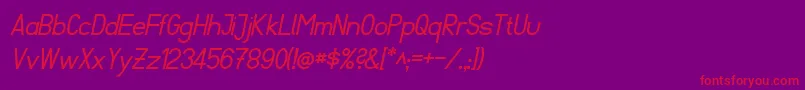 FibelSuedItalic Font – Red Fonts on Purple Background