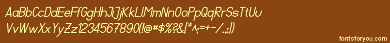 FibelSuedItalic Font – Yellow Fonts on Brown Background