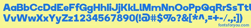 BoingRegular Font – Blue Fonts on Yellow Background