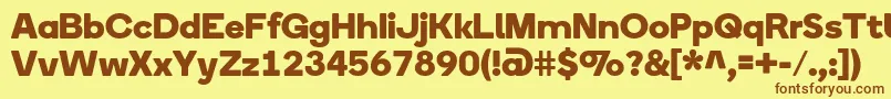 BoingRegular Font – Brown Fonts on Yellow Background