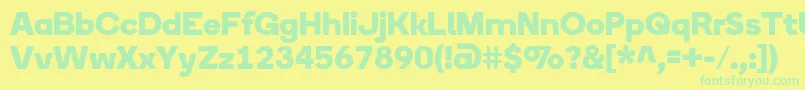 BoingRegular Font – Green Fonts on Yellow Background