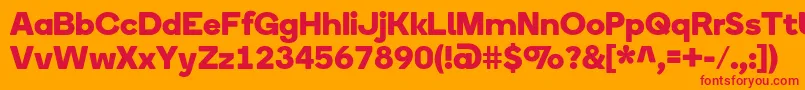 BoingRegular-Schriftart – Rote Schriften auf orangefarbenem Hintergrund