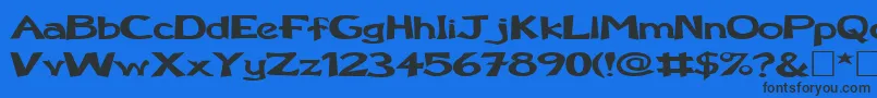 Шрифт FzBasic12Ex – чёрные шрифты на синем фоне