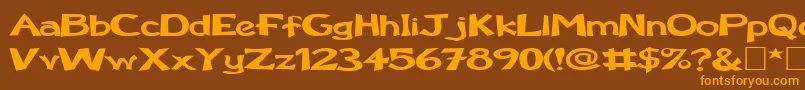 FzBasic12Ex-Schriftart – Orangefarbene Schriften auf braunem Hintergrund