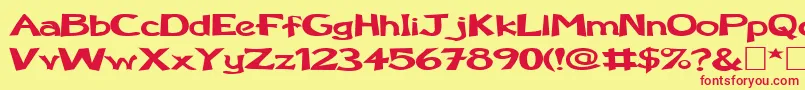 FzBasic12Ex Font – Red Fonts on Yellow Background