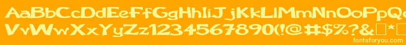 FzBasic12Ex Font – Yellow Fonts on Orange Background