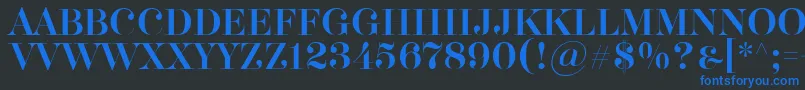 Akerbryggedisplay Font – Blue Fonts on Black Background