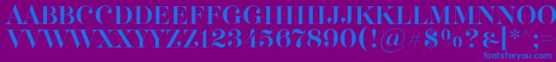 フォントAkerbryggedisplay – 紫色の背景に青い文字