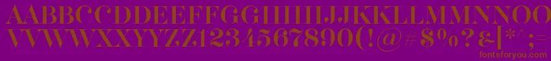 Akerbryggedisplay-Schriftart – Braune Schriften auf violettem Hintergrund