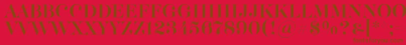Czcionka Akerbryggedisplay – brązowe czcionki na czerwonym tle