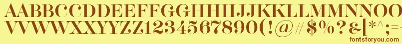 Akerbryggedisplay Font – Brown Fonts on Yellow Background