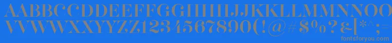 フォントAkerbryggedisplay – 青い背景に灰色の文字