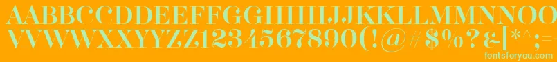 Akerbryggedisplay-fontti – vihreät fontit oranssilla taustalla