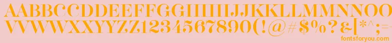 Akerbryggedisplay-Schriftart – Orangefarbene Schriften auf rosa Hintergrund