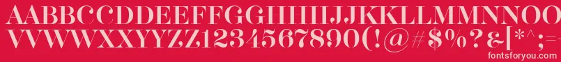 Akerbryggedisplay-Schriftart – Rosa Schriften auf rotem Hintergrund