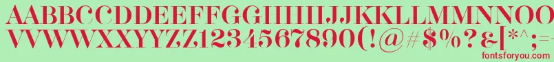 Akerbryggedisplay-fontti – punaiset fontit vihreällä taustalla