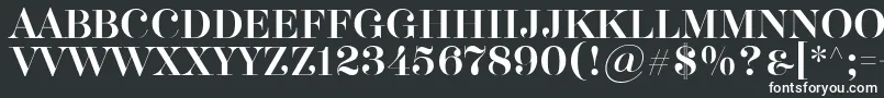 Akerbryggedisplay-fontti – valkoiset fontit mustalla taustalla